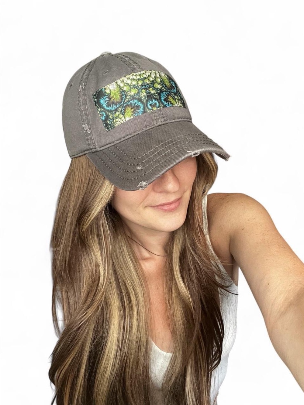 Custom distressed trucker baseball hat